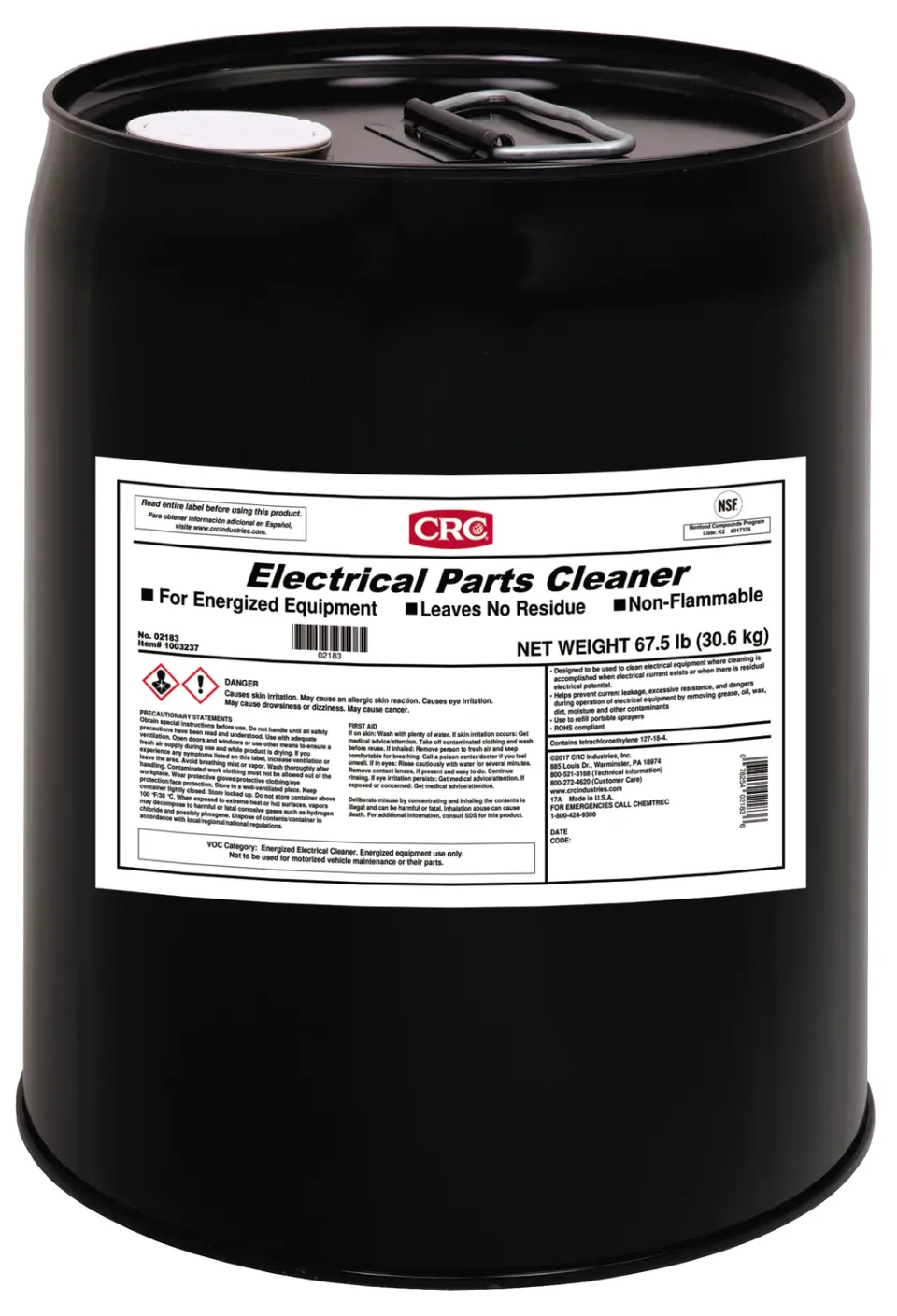 CRC Electrical Parts Cleaner detergente elettrico tanica 5GL