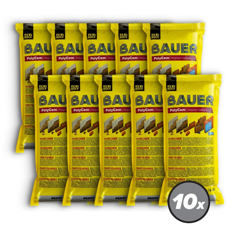 Bauer PolyCem cemento pronto uso grigio 10x2 kg impermeabile