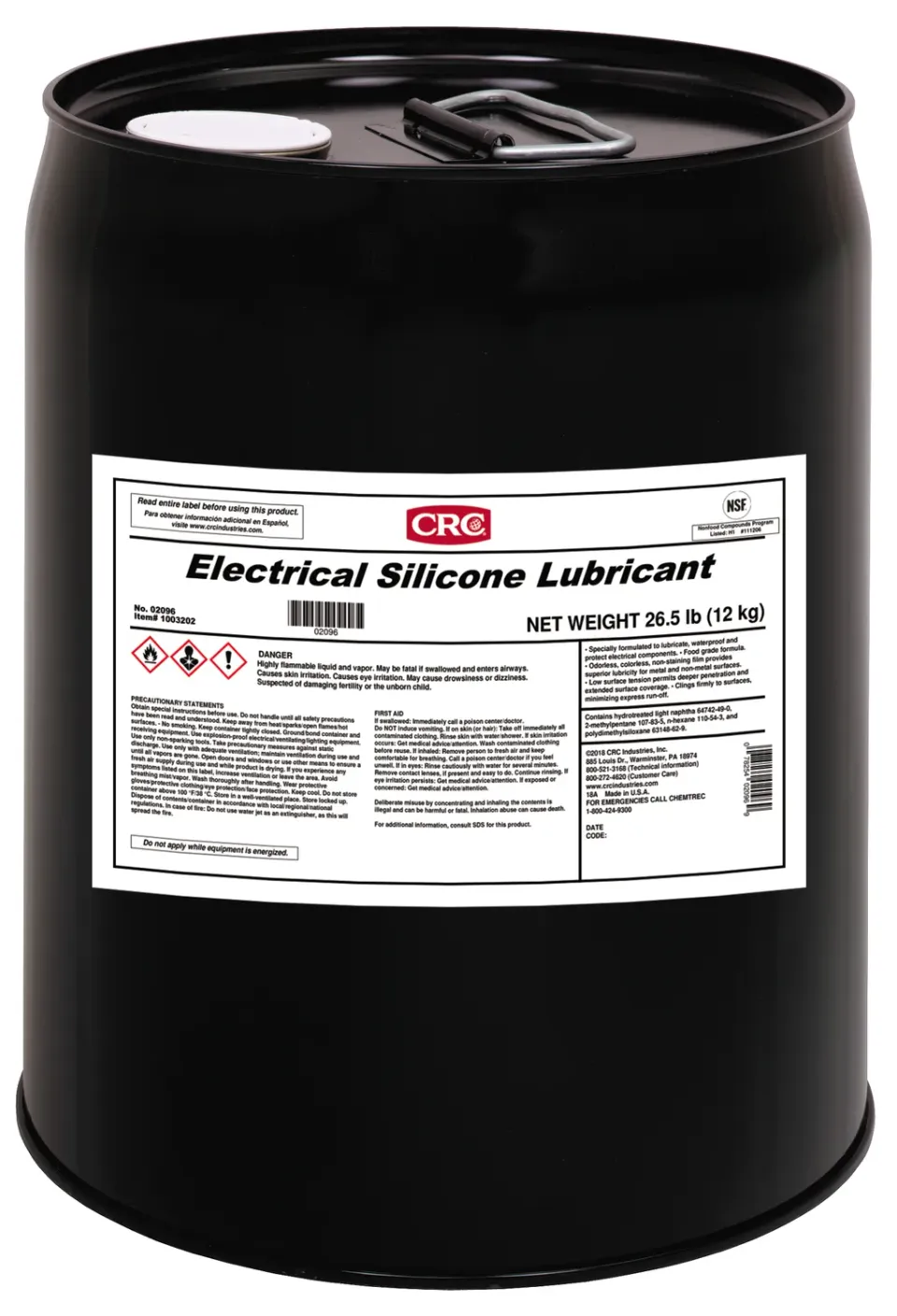 CRC Electrical Silicone lubrificante tanica 5 galloni dielettrico