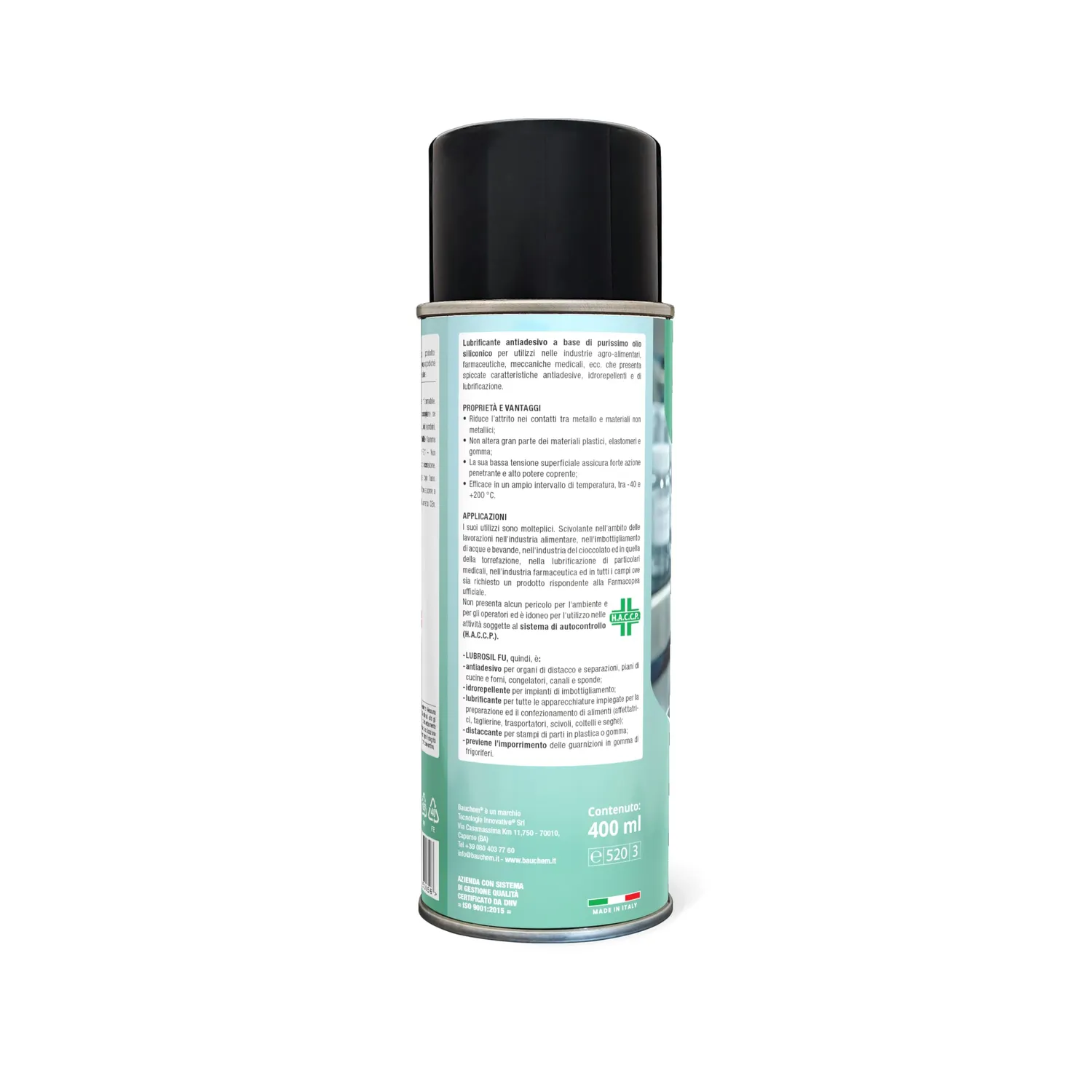 Bauchem Lubrosil FU olio siliconico spray 400 ml Haccp