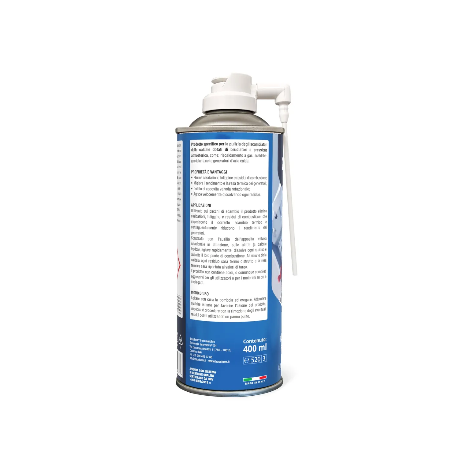 Bauchem De Flame pulitore bruciatori caldaie spray 400 ml senza acidi