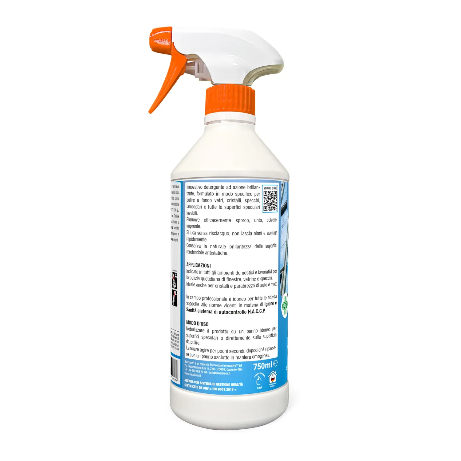 Bauchem Vetri e Specchi detergente 750 ml antialone