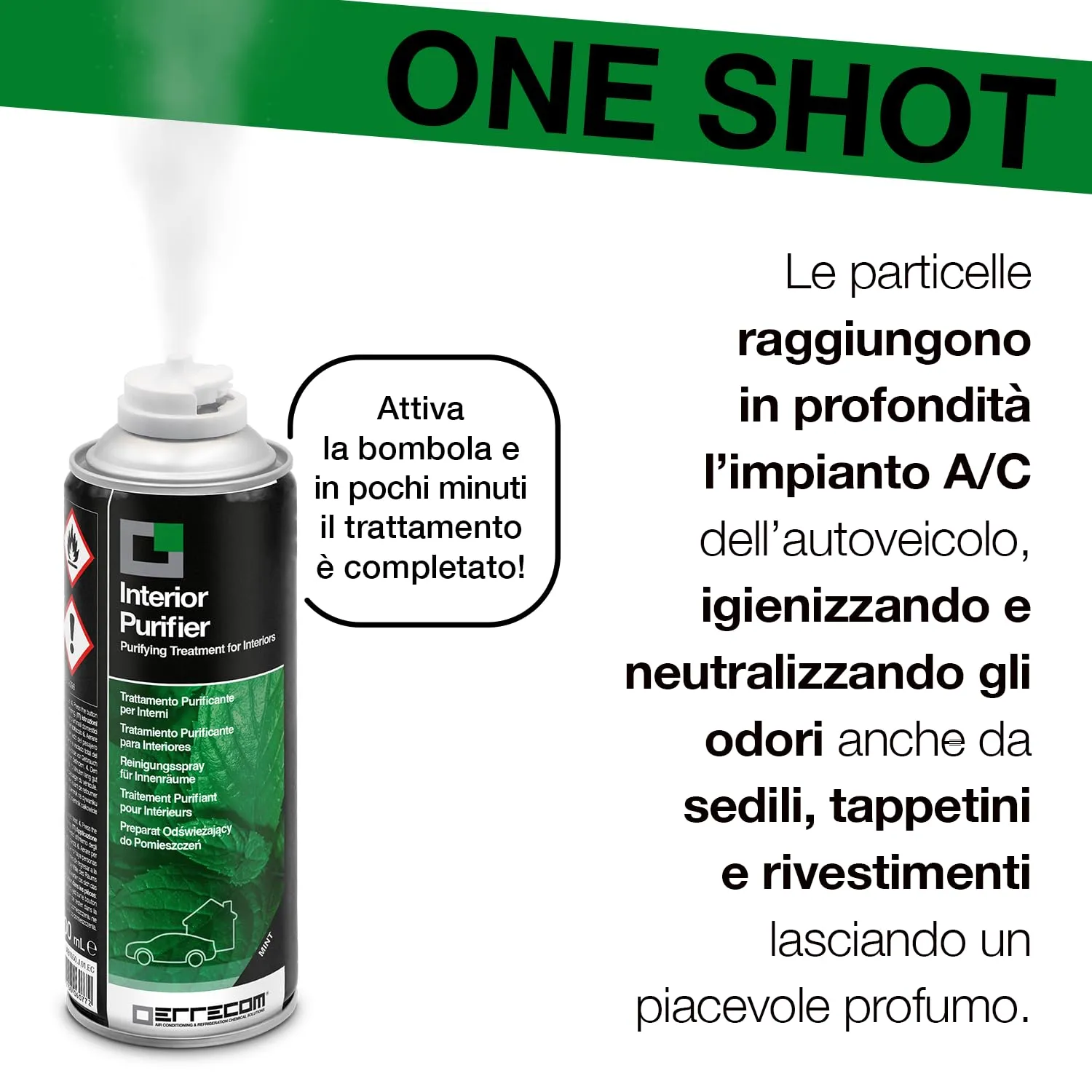 Errecom Interior Purifier spray auto one-shot menta 200 ml