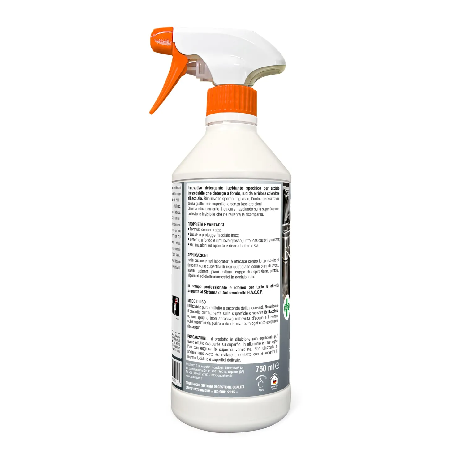 Bauchem Brillacciaio sgrassatore lucidante acciaio 750 ml senza aloni