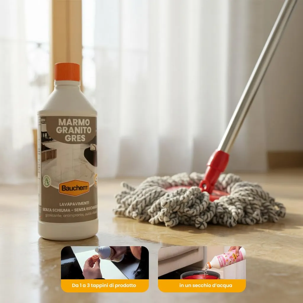 Bauchem detergente pavimenti marmo gres robot 750 ml lucida