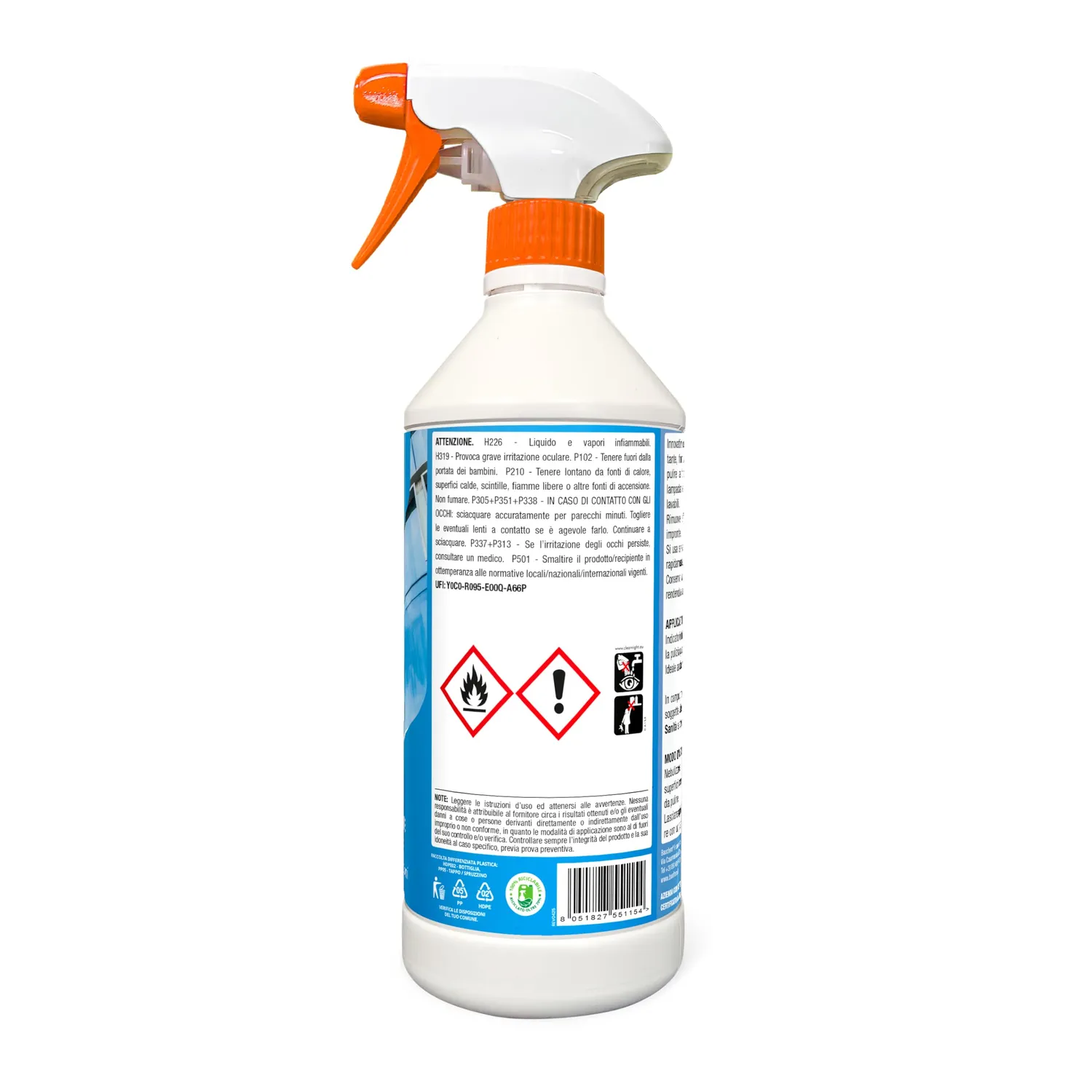 Bauchem Vetri e Specchi detergente 750 ml antialone
