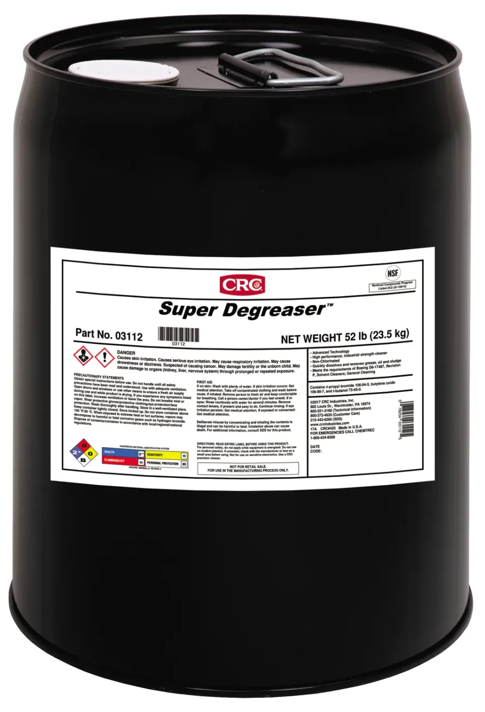 CRC Super Degreaser sgrassatore industriale tanica 5GL forte