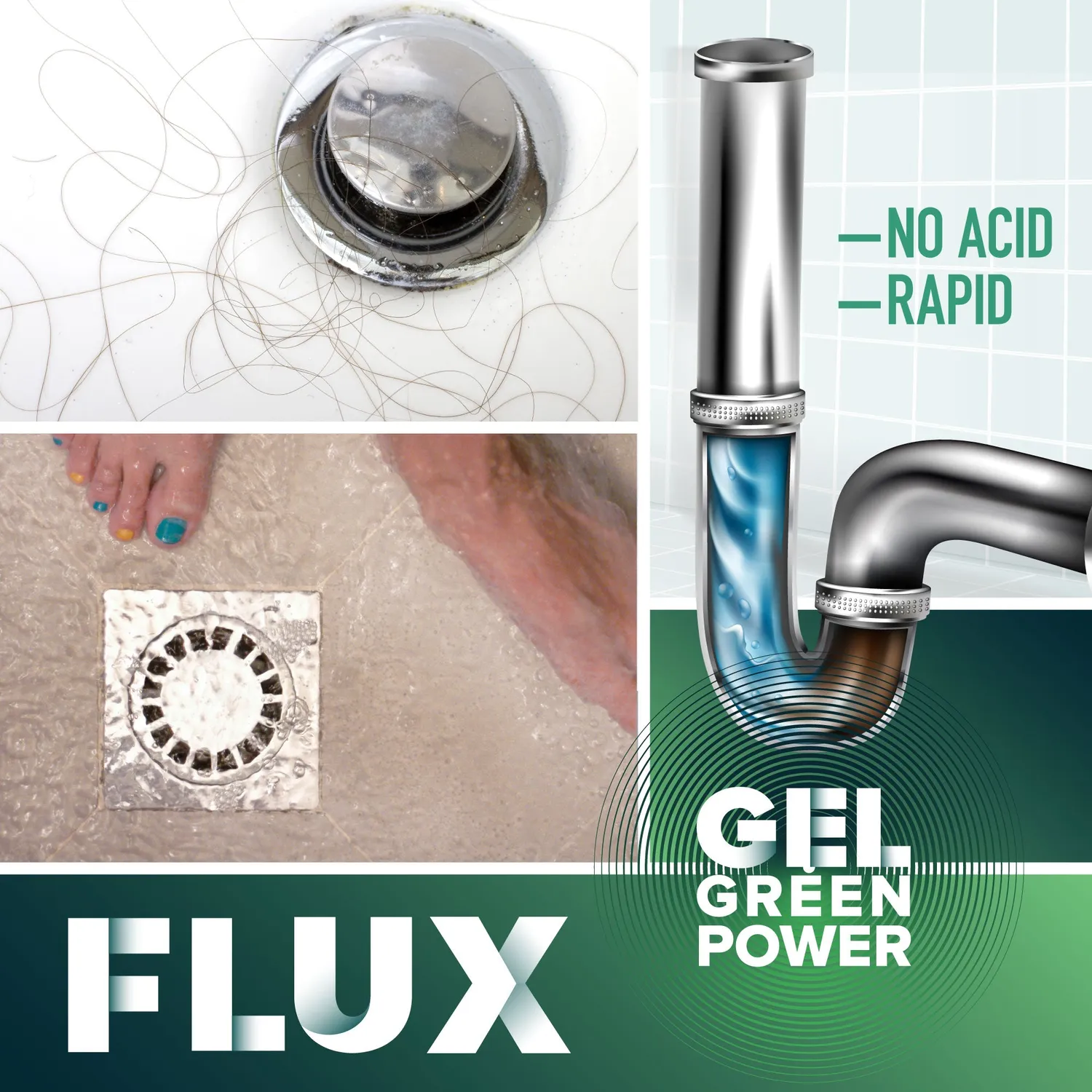 Resolv Flux Green Gel disgorgante tubi 1L anticapelli
