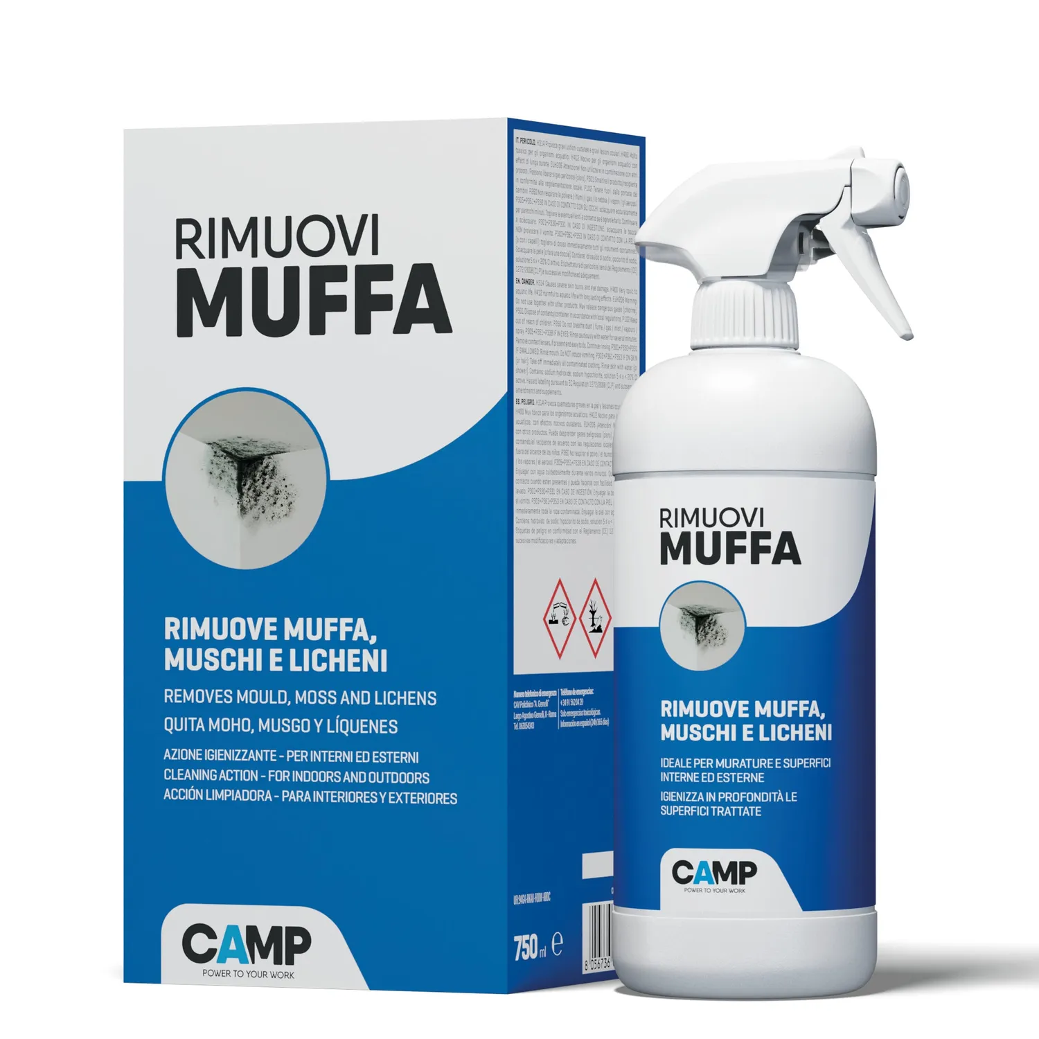 Camp Rimuovi Muffa spray antimuffa flacone 750 ml igienizzante