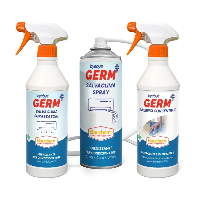 Bauchem Byebye Germ+ Maxy Kit Salvaclima pulizia clima 3 pz completa