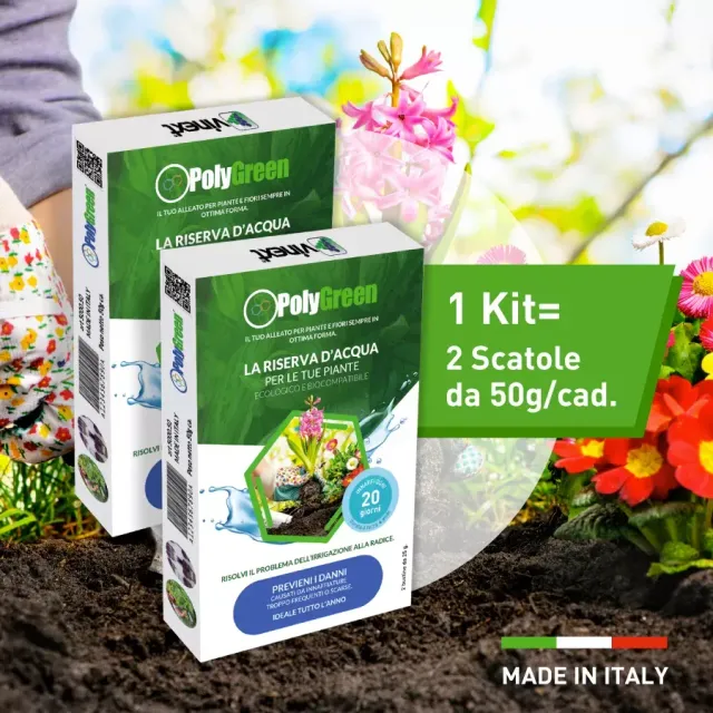 Vinext PolyGreen Kit granuli riserva acqua 100 g piante