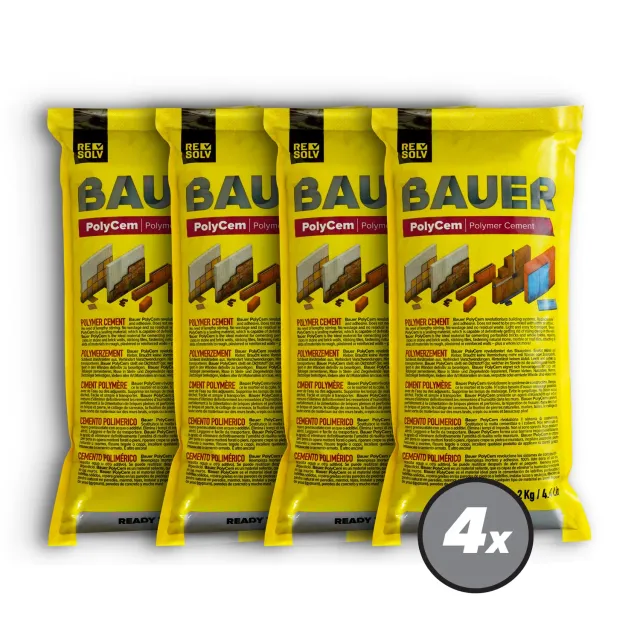 Bauer PolyCem cemento pronto uso grigio 4x2 kg impermeabile