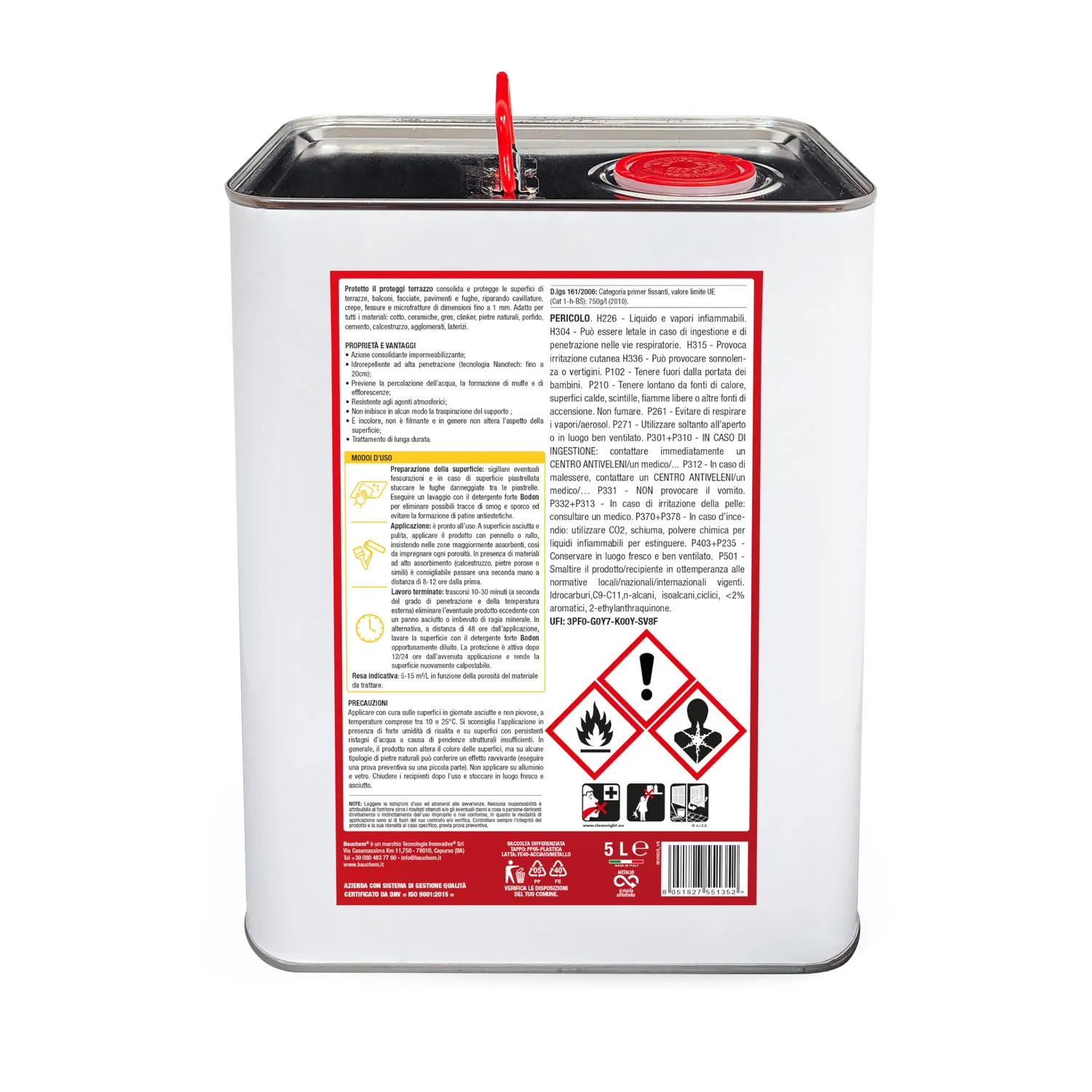 Bauchem Protetto Idrorepellente Terrazza 5 Lt nanotech