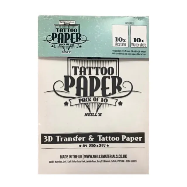 Neill's Materials Tattoo carta transfer tatuaggi A4