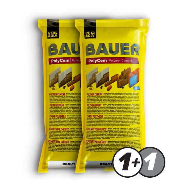 Bauer PolyCem cemento pronto uso bianco+grigio 2x2 kg