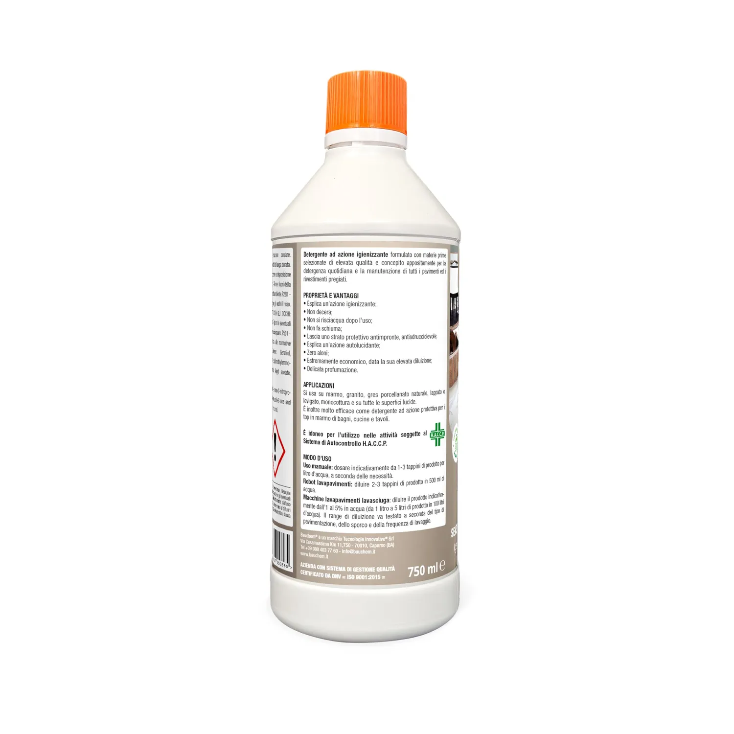Bauchem detergente pavimenti marmo gres robot 750 ml lucida