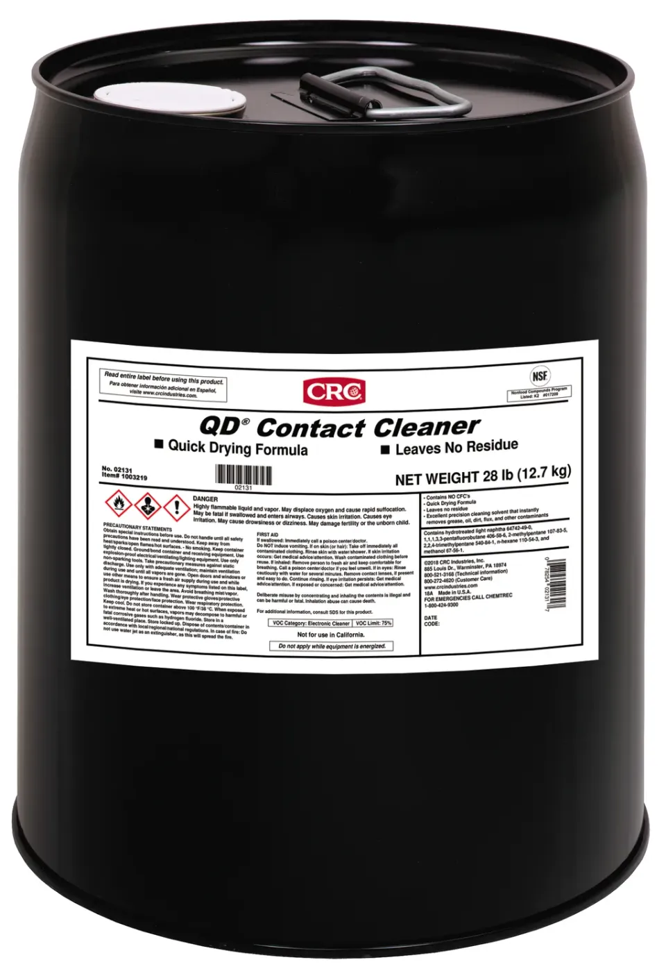 CRC QD pulitore contatti elettrici tanica 5 gal